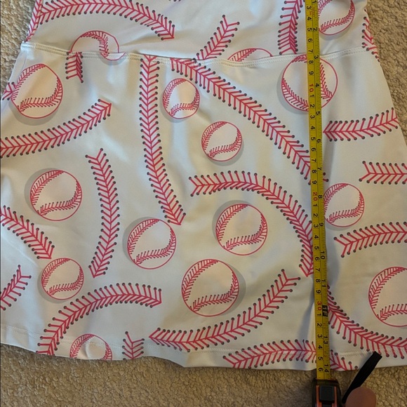 Sporty Baseball Pattern Mini Skort A league of her own Xs nwot golf pickleball - Picture 13 of 13